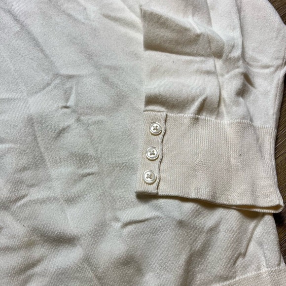 Talbots Turtleneck Women's 3X Plus Button Cuffed Cream Long Sleeve Sweater - Picture 3 of 10